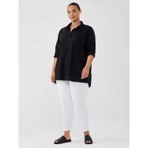 Eileen Fisher Pant Women 3X White Slim Ankle Stretch Crepe Washable Pull On NEW